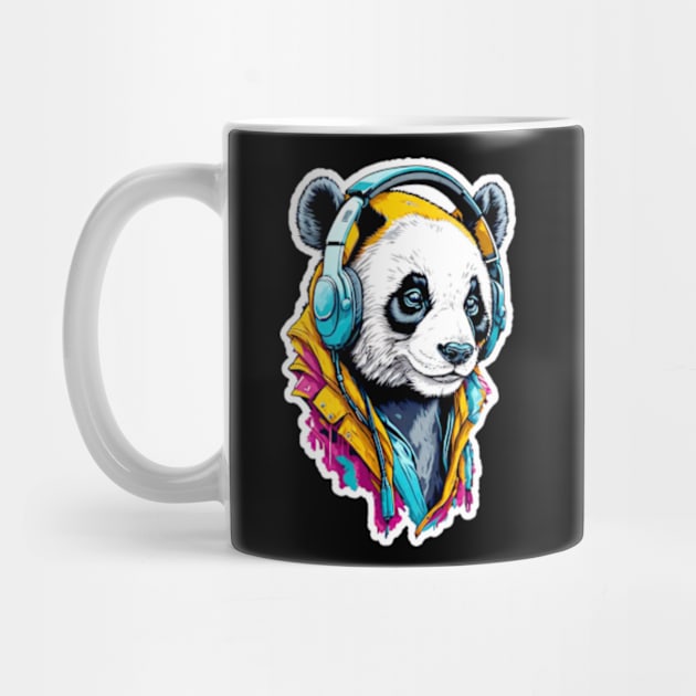 Adorable Panda with Headphones | Music-Loving Panda by IDesign23